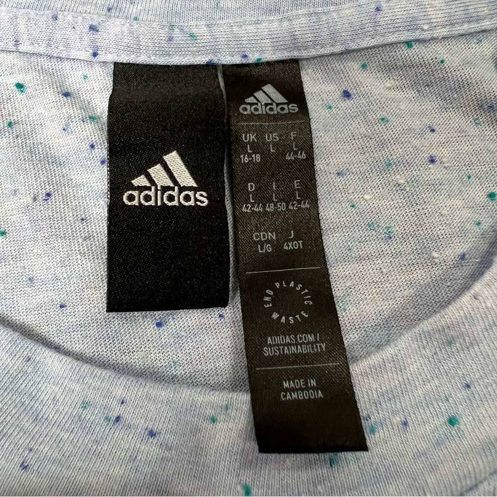 Women’s adidas Future Icons Winners 3.0 T-Shirt  Wonder Blue Melange Large - Picture 9 of 11